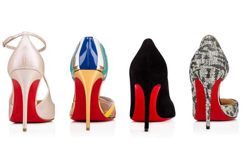 expensive shoes with red soles.